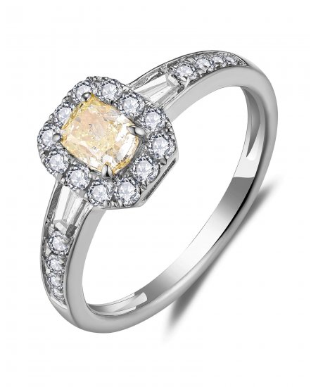 MULTI TONE CUSHION DIAMOND ENGAGEMENT RING (TR5752)